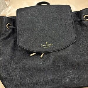 Kate Spade Black Textured Backpack